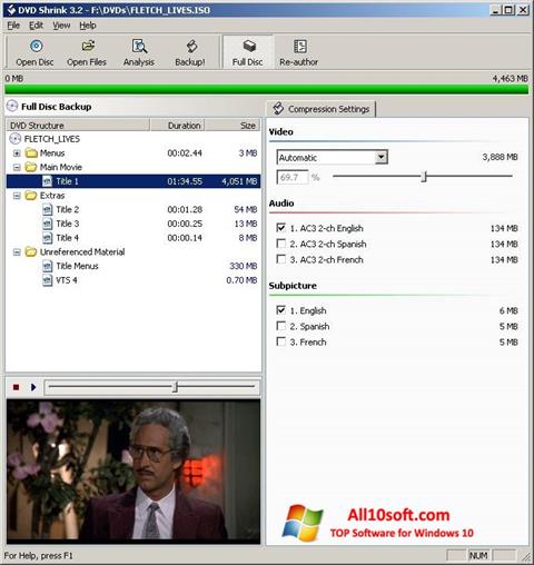 Screenshot DVD Shrink untuk Windows 10