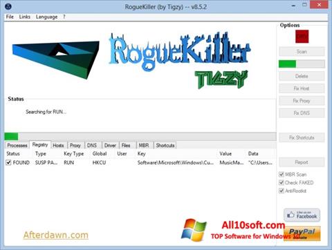 Screenshot RogueKiller untuk Windows 10