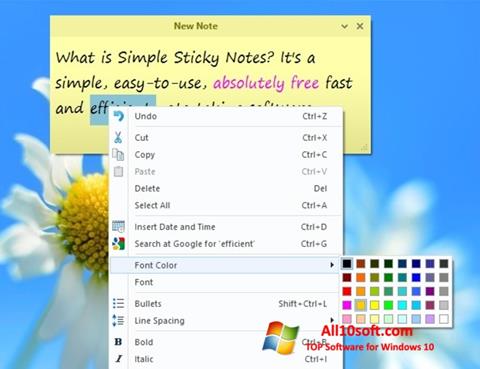 Screenshot Simple Sticky Notes untuk Windows 10
