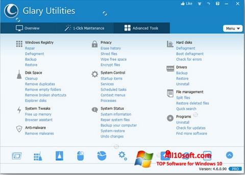 Screenshot Glary Utilities Pro untuk Windows 10