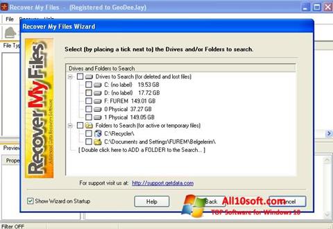Screenshot Recover My Files untuk Windows 10