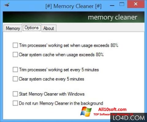 Screenshot Memory Cleaner untuk Windows 10