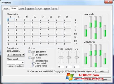 Screenshot AC3Filter untuk Windows 10