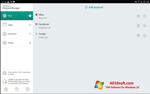 Screenshot Kaspersky Password Manager untuk Windows 10