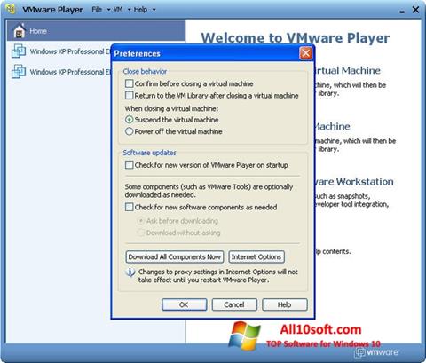 Screenshot VMware Player untuk Windows 10