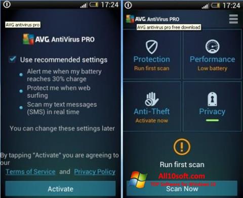 Screenshot AVG AntiVirus Pro untuk Windows 10