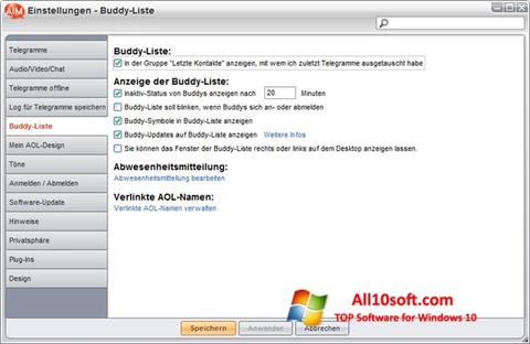Screenshot AOL Instant Messenger untuk Windows 10