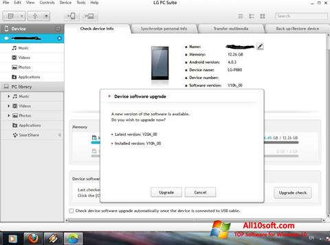 Screenshot LG PC Suite untuk Windows 10