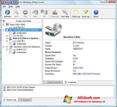 Screenshot Active KillDisk untuk Windows 10