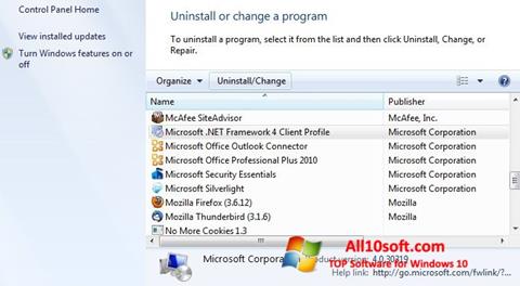 Screenshot Microsoft .NET Framework untuk Windows 10