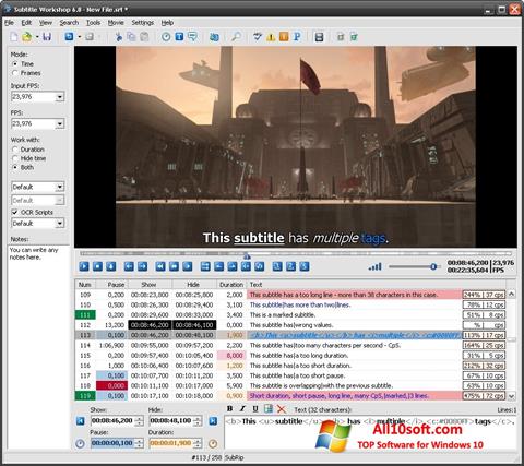 Screenshot Subtitle Workshop untuk Windows 10