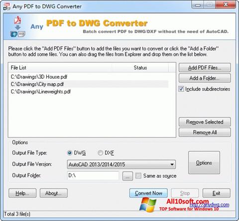 Screenshot PDF to DWG Converter untuk Windows 10