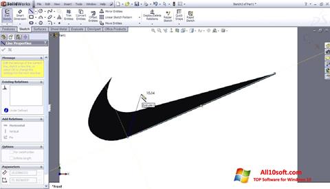 Screenshot SolidWorks untuk Windows 10