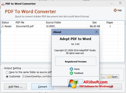 Screenshot PDF to Word Converter untuk Windows 10