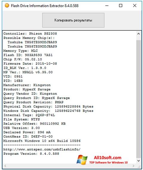 Screenshot Flash Drive Information Extractor untuk Windows 10