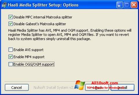 Screenshot Haali Media Splitter untuk Windows 10