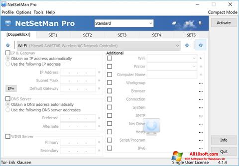 Screenshot NetSetMan untuk Windows 10