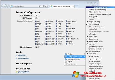 Screenshot WampServer untuk Windows 10