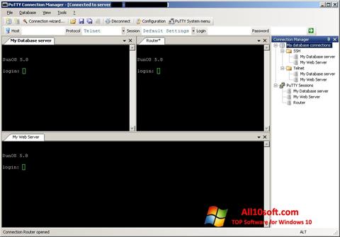 Screenshot PuTTY Connection Manager untuk Windows 10
