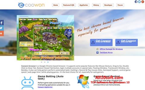 Screenshot Coowon Browser untuk Windows 10