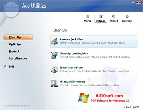 Screenshot Ace Utilities untuk Windows 10