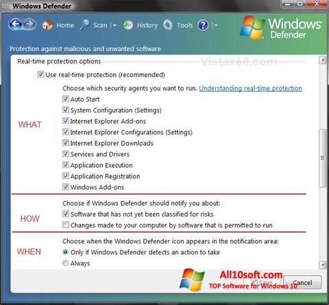 Screenshot Windows Defender untuk Windows 10