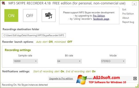 Screenshot MP3 Skype Recorder untuk Windows 10