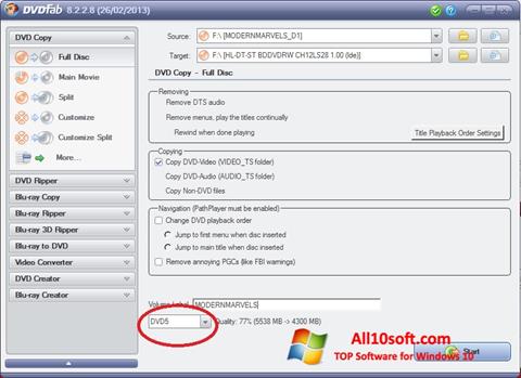 Screenshot DVDFab untuk Windows 10