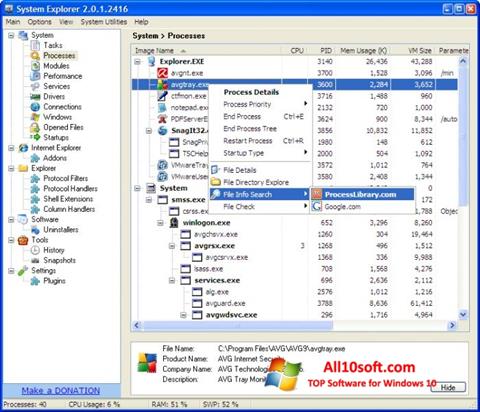 Screenshot System Explorer untuk Windows 10