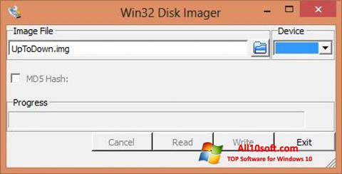 Screenshot Win32 Disk Imager untuk Windows 10