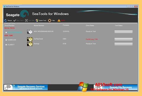 Screenshot Seagate SeaTools untuk Windows 10