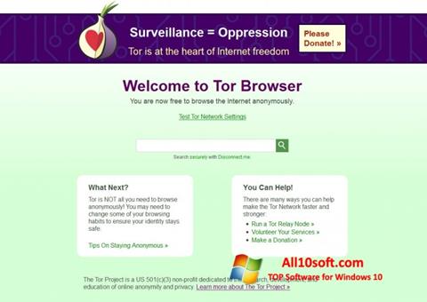 Screenshot Tor untuk Windows 10