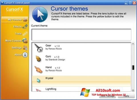 Screenshot CursorFX untuk Windows 10