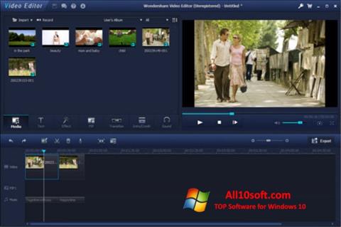 Screenshot Wondershare Video Editor untuk Windows 10
