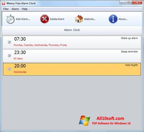 Screenshot Free Alarm Clock untuk Windows 10
