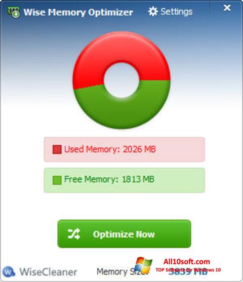 Screenshot Wise Memory Optimizer untuk Windows 10