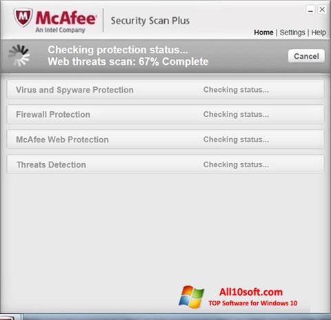 Screenshot McAfee Security Scan Plus untuk Windows 10