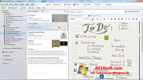 Screenshot Evernote untuk Windows 10