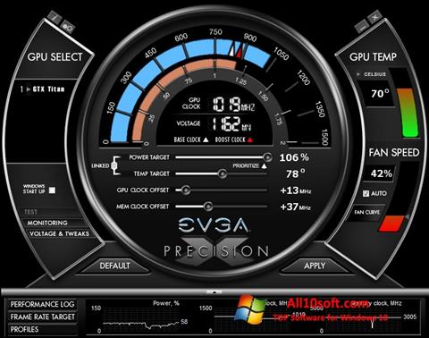 Screenshot EVGA Precision X untuk Windows 10