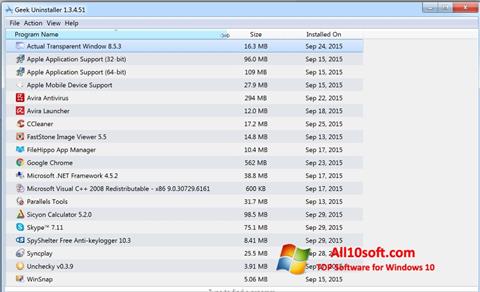 Screenshot Geek Uninstaller untuk Windows 10