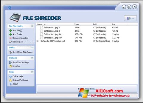 Screenshot File Shredder untuk Windows 10