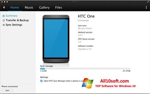 Screenshot HTC Sync untuk Windows 10