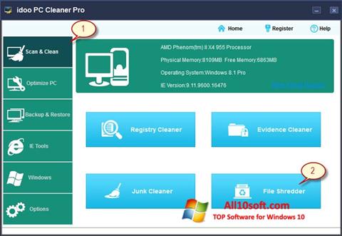 Screenshot PC Cleaner untuk Windows 10