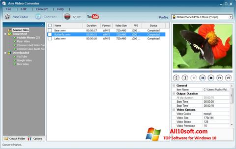 Screenshot Any Video Converter untuk Windows 10
