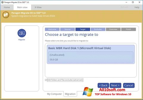 Screenshot Paragon Migrate OS to SSD untuk Windows 10