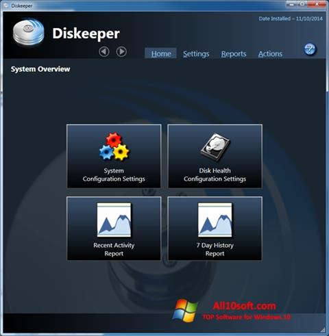 Screenshot Diskeeper untuk Windows 10