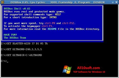 Screenshot DOSBox untuk Windows 10