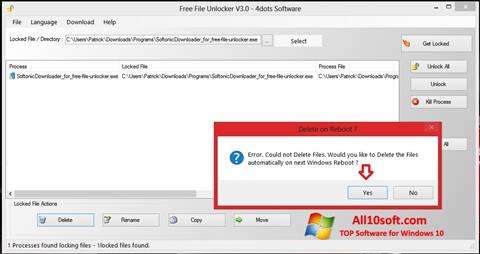 Screenshot Free File Unlocker untuk Windows 10