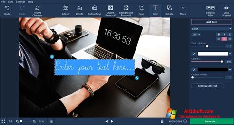 Screenshot Movavi Photo Editor untuk Windows 10