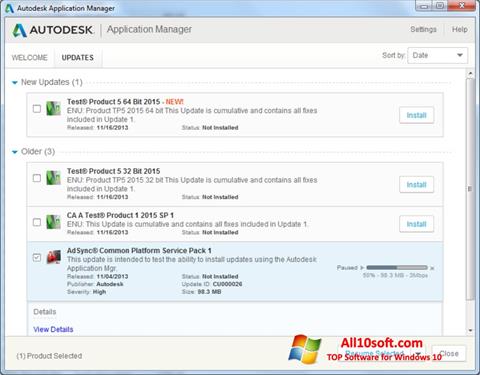 Screenshot Autodesk Application Manager untuk Windows 10